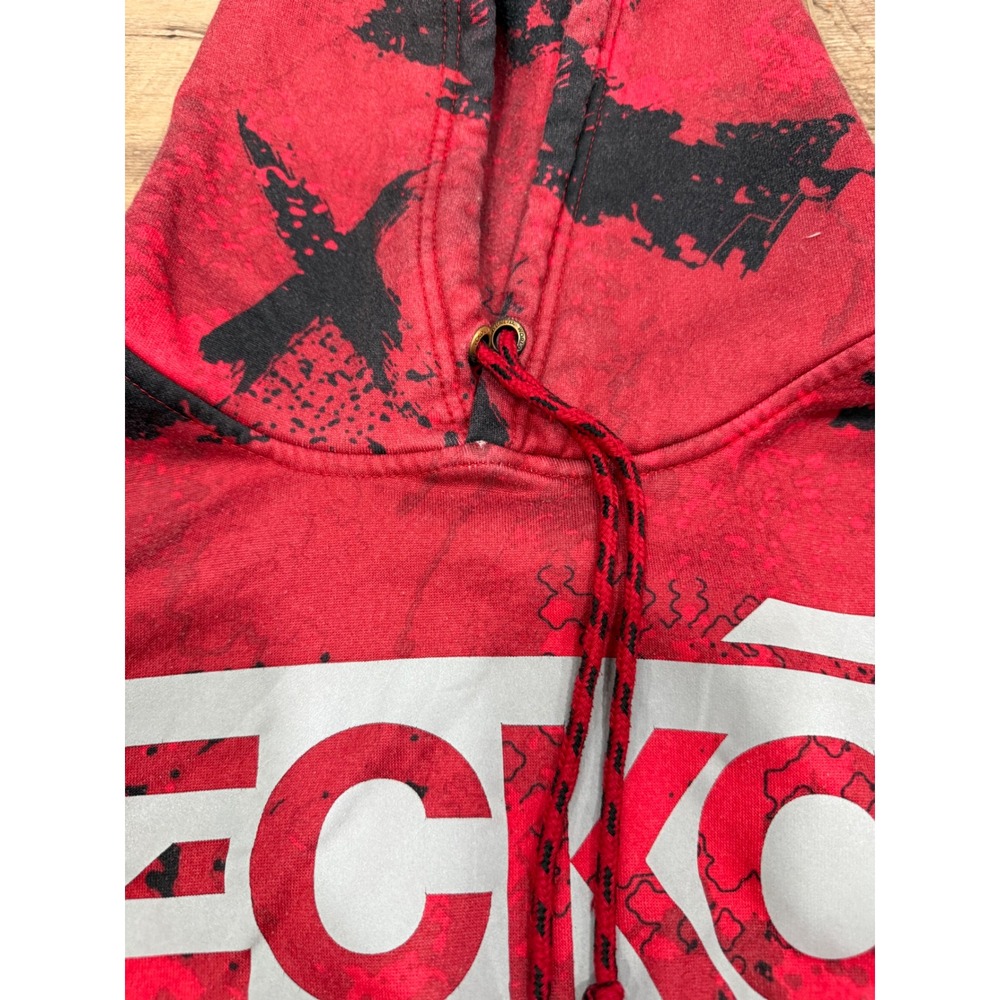 Ecko Unltd Mens Red Black Splatter Rhino Logo‎ Graphic Hoodie Sweatshirt Size M - Picture 4 of 11
